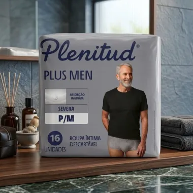 Roupa &Iacute;ntima Plenitud Plus Men Tamanho P/M Severa 16 Unidades Descart&aacute;veis