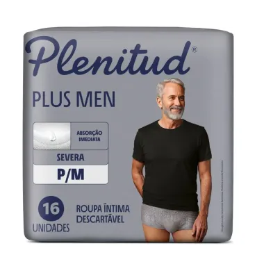 Roupa &Iacute;ntima Plenitud Plus Men Tamanho P/M Severa 16 Unidades Descart&aacute;veis
