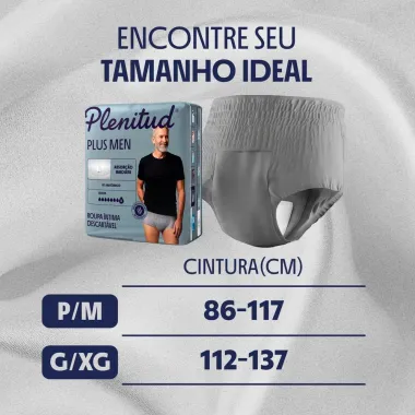 Roupa &Iacute;ntima Plenitud Plus Men Tamanho P/M Severa 16 Unidades Descart&aacute;veis