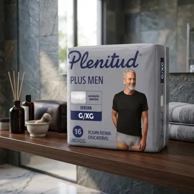 Roupa &Iacute;ntima Plenitud Plus Men Tamanho G/XG Severa 16 Unidades Descart&aacute;veis