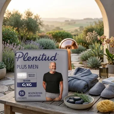 Roupa &Iacute;ntima Plenitud Plus Men Tamanho G/XG Severa 16 Unidades Descart&aacute;veis