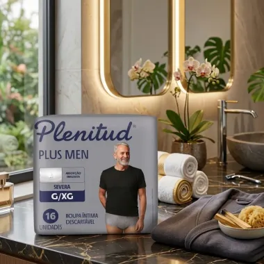 Roupa &Iacute;ntima Plenitud Plus Men Tamanho G/XG Severa 16 Unidades Descart&aacute;veis