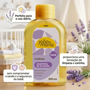 Col&ocirc;nia Infantil Jo&atilde;o e Maria Beb&ecirc; Cheirinho de Lavanda 200ml