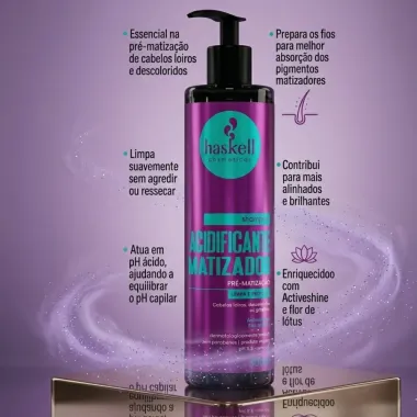 Shampoo Acidificante Matizador Haskell Pre Matizacao 300ml