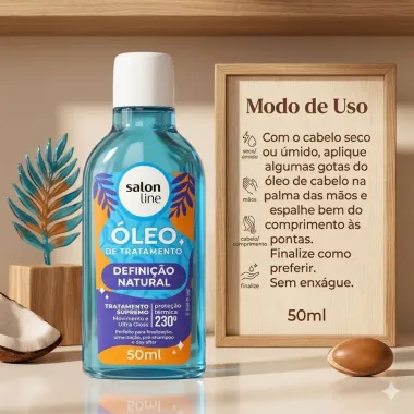 &Oacute;leo Capilar De Tratamento Salon Line Defini&ccedil;&atilde;o Natural 50ml