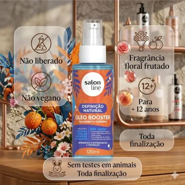 &Oacute;leo Booster de Tratamento Supremo Salon Line Defini&ccedil;&atilde;o Natural 120ml