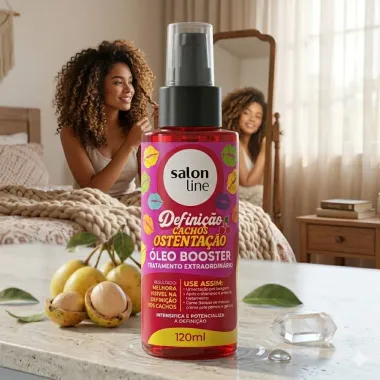 &Oacute;leo Booster Salon Line Tratamento Extraordin&aacute;rio Defini&ccedil;&atilde;o Cachos Ostenta&ccedil;&atilde;o 120ml