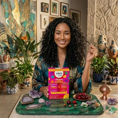 Kit Salon Line Defini&ccedil;&atilde;o Cachos Ostenta&ccedil;&atilde;o Shampoo 300ml e Creme Multifuncional 3 em 1 300ml