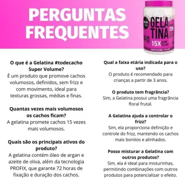 Gelatina Salon Line To de Cacho 15x Super Volume 1kg