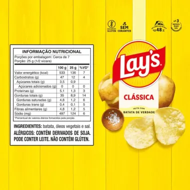 Batata Lays Classica com 183g