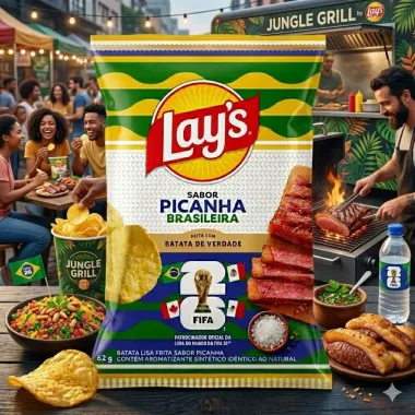 Batata Lays Copa Do Mundo 2026 Sabor Picanha Brasileira com 62g