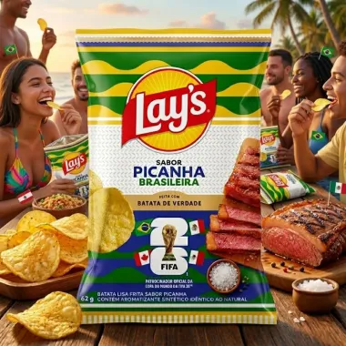 Batata Lays Copa Do Mundo 2026 Sabor Picanha Brasileira com 62g