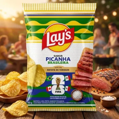 Batata Lays Copa Do Mundo 2026 Sabor Picanha Brasileira com 62g