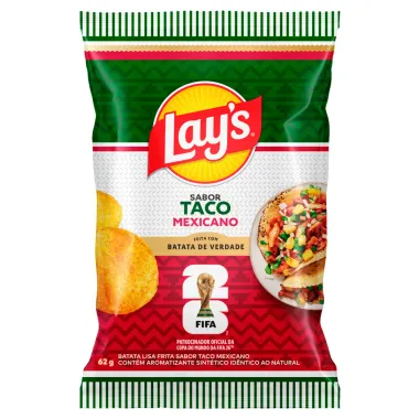 Batata Lays Sabor Taco Mexicano Copa do Mundo da FIFA 26 62g
