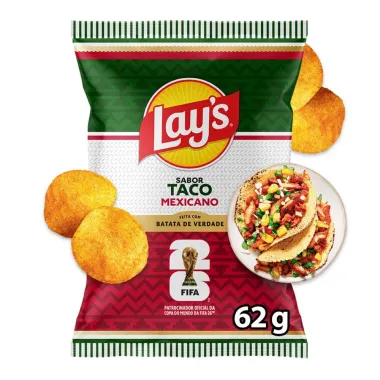 Batata Lays Sabor Taco Mexicano Copa do Mundo da FIFA 26 62g