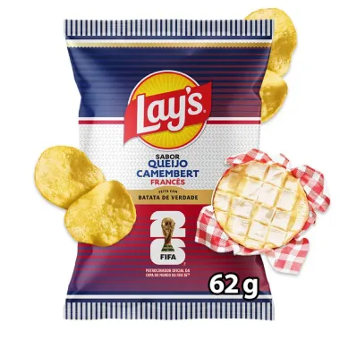 Batata Lays Sabor Queijo Camembert Franc&ecirc;s Copa do Mundo da FIFA 26 62g