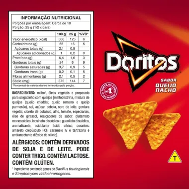 Doritos Elma Chips Sabor Queijo Nacho 257g