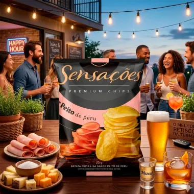 Batata Lays Sensa&ccedil;&otilde;es Premium Chips Sabor Peito de Peru 35g