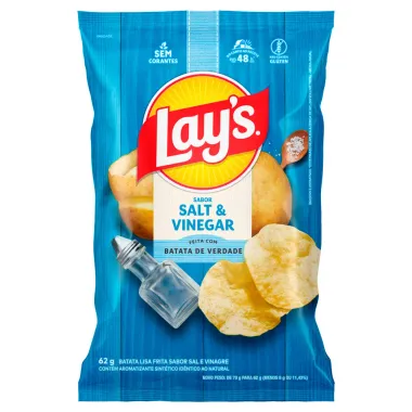 Batata Lays Sabor Salt e Vinegar 62g