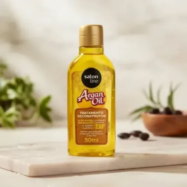 &Oacute;leo Capilar Salon Line Argan Oil Tratamento Reconstrutor 50ml