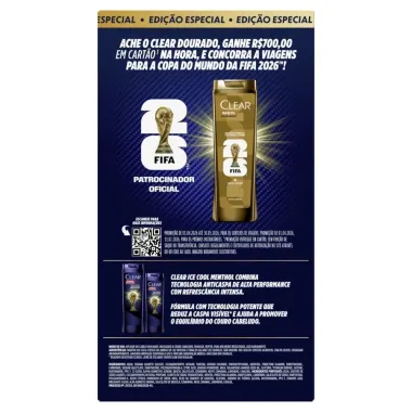 Kit Clear Men Ice Cool Menthol Fifa Shampoo 400ml e Shampoo 200ml