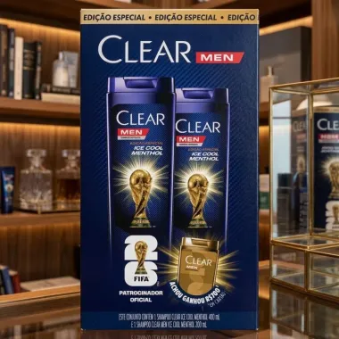 Kit Clear Men Ice Cool Menthol Fifa Shampoo 400ml e Shampoo 200ml