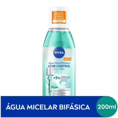 &Aacute;gua Micelar Bif&aacute;sica Nivea Acne Control Face e Olhos Pele com Tend&ecirc;ncia a Acne Sem Perfume 200ml