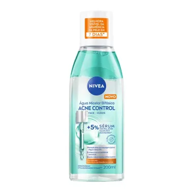 &Aacute;gua Micelar Bif&aacute;sica Nivea Acne Control Face e Olhos Pele com Tend&ecirc;ncia a Acne Sem Perfume 200ml