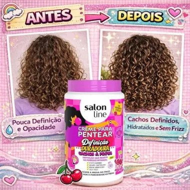Creme de Pentear Salon Line Defini&ccedil;&atilde;o Duradoura Cachos &agrave; Prova 1Kg