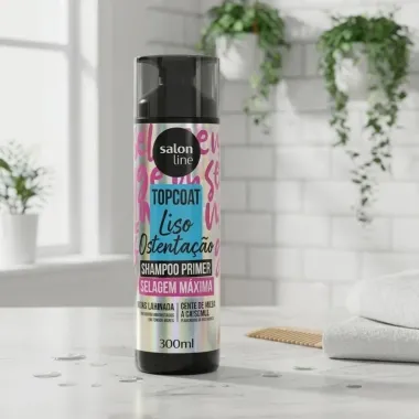 Shampoo Primer Salon Line Top Coat Liso Ostenta&ccedil;&atilde;o 300ml