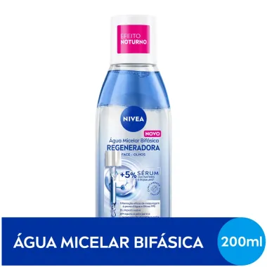 &Aacute;gua Micelar Bif&aacute;sica Nivea Regeneradora Pele Descansada e Delicada Sem Perfume200ml