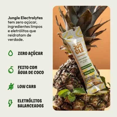 Jungle Plant Power Electrolytes Smart Hydration Sabor Abacaxi e Hortel&atilde; Sache em P&oacute; de 5g