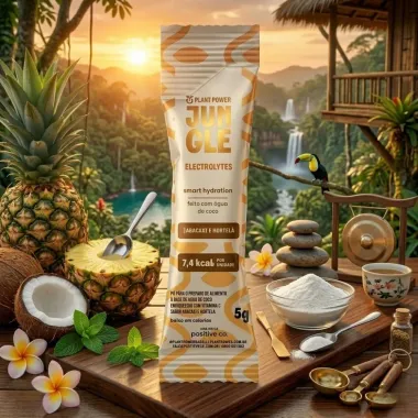 Jungle Plant Power Electrolytes Smart Hydration Sabor Abacaxi e Hortel&atilde; Sache em P&oacute; de 5g