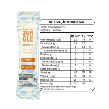 Jungle Plant Power Electrolytes Smart Hydration Sabor Tropical Sache em P&oacute; de 5g