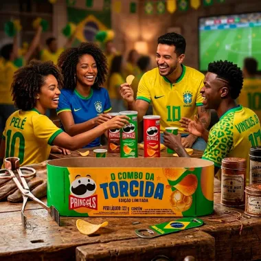 Kit Batata Pringles Combo da Torcida Pringols Sabores Churrasco Creme e Cebola Original 322g