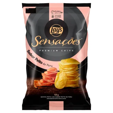 Batata Lays Sensa&ccedil;&otilde;es Premium Chips Sabor Peito de Peru 125g