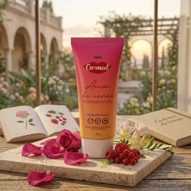 Creme Hidratante para M&atilde;os Carmed Amor de Ver&atilde;o Rosa, Frutas Vermelhas e Fr&eacute;sia 40g
