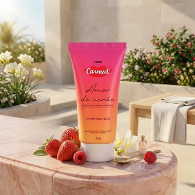 Creme Hidratante para M&atilde;os Carmed Amor de Ver&atilde;o Rosa, Frutas Vermelhas e Fr&eacute;sia 40g