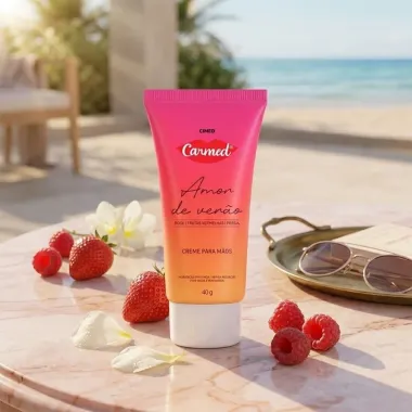 Creme Hidratante para M&atilde;os Carmed Amor de Ver&atilde;o Rosa, Frutas Vermelhas e Fr&eacute;sia 40g
