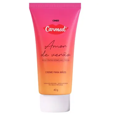 Creme Hidratante para M&atilde;os Carmed Amor de Ver&atilde;o Rosa, Frutas Vermelhas e Fr&eacute;sia 40g