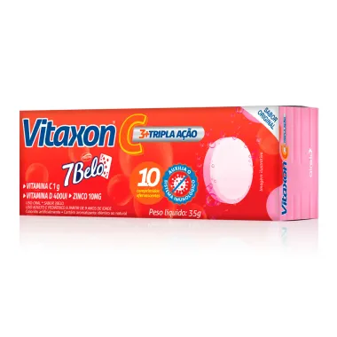 Vitaxon C + Zinco Tripla A&ccedil;&atilde;o Vitamina C 1g e Zinco 10mg Sabor Original 7Belo 35g