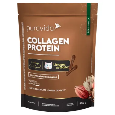 Collagen Protein Puravida Sabor Chocolate L&iacute;ngua de Gato Kopenhagen 450g