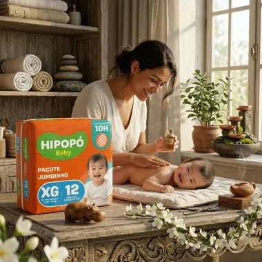 Fralda Hipop&oacute; Baby Tamanho XG Pacote Jumbinho 12 Unidades Descart&aacute;veis