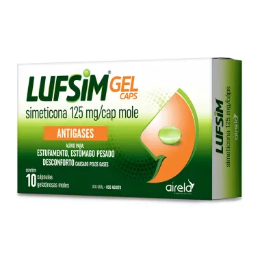 LUFSiM Gel 125mg Antigases com 10 Capsulas Gelatinosas Moles