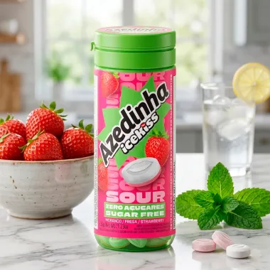 Pastilha IceKiss Azedinha Morango Sem A&ccedil;&uacute;car 35g