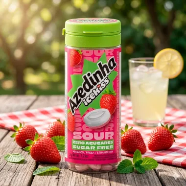 Pastilha IceKiss Azedinha Morango Sem A&ccedil;&uacute;car 35g