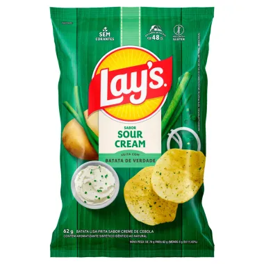 Batata Lays Sabor Sour Cream 62g
