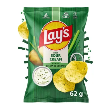 Batata Lays Sabor Sour Cream 62g