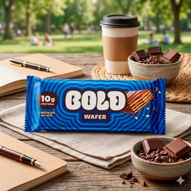 Bold Wafer Sabor Chocolate Branco com 10g Prote&iacute;na 40g
