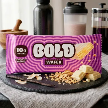 Bold Wafer Sabor Chocolate Branco com 10g de Prote&iacute;na 40g